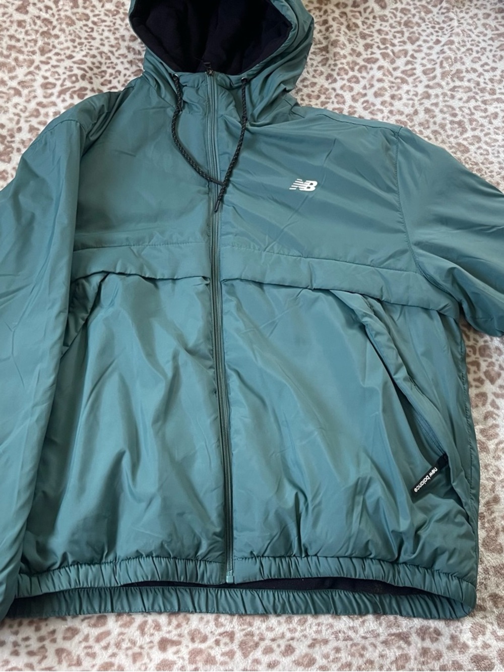 New Balance Teal Hooded Packable Windbreaker